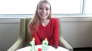 This skinny blonde just turned 18 a few days ago
