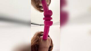 Ella Hughes Deep Throating Pink Dildo